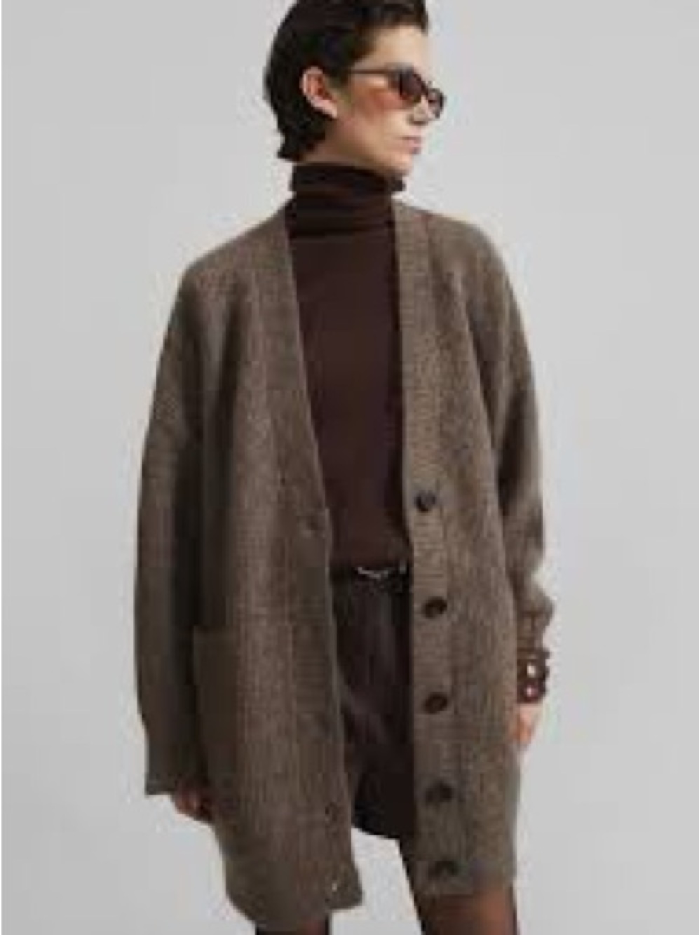 Isabel etoile marant Relaxed Longline Brown Button Cardigan - Women